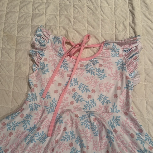 nwot Floral Ruffle Twirl Dress Girls 7T - Picture 4 of 4